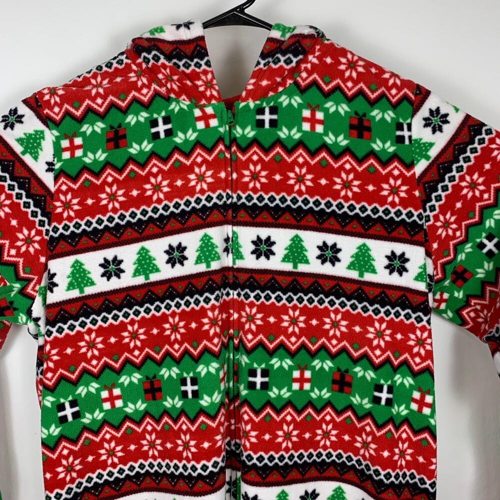 Children's Place Pajamas Adult XL Adult One Piece Full Zip Hood Fleece Christmas